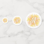 Letter A Zonnebloem Voornaam Monogram Initiaal Confetti (Achterkanten)