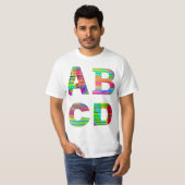 Letter ABCD-regenboogontwerp T-shirt (Voorkant volledig)
