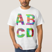 Letter ABCD-regenboogontwerp T-shirt (Voorkant)