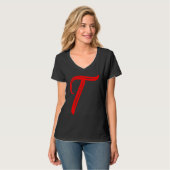 Letter Alphabet Large Red Graphic Initial T-shirt (Voorkant volledig)