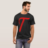 Letter Alphabet Large Red Graphic Initial T-shirt (Voorkant volledig)