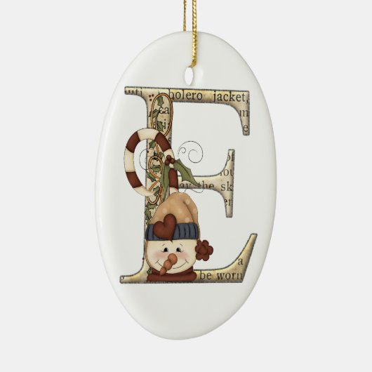 Letter Art - E - kerstversiering Keramisch Ornament (Rechts)