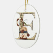 Letter Art - E - kerstversiering Keramisch Ornament (Links)