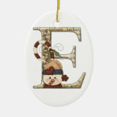 Letter Art - E - kerstversiering Keramisch Ornament (Voorkant)