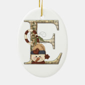 Letter Art - E - kerstversiering Keramisch Ornament (Achterkant)