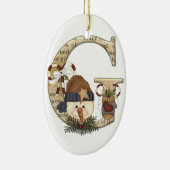 Letter Art - G - kerstsnowman Ornament (Rechts)
