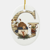 Letter Art - G - kerstsnowman Ornament (Voorkant)