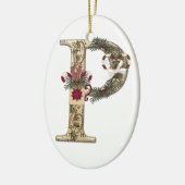 Letter Art - P - kerstkoffie Mok-versiering Keramisch Ornament (Links)