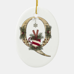 Letter Art - Q - kerstcadeaubon Mok-versiering Keramisch Ornament