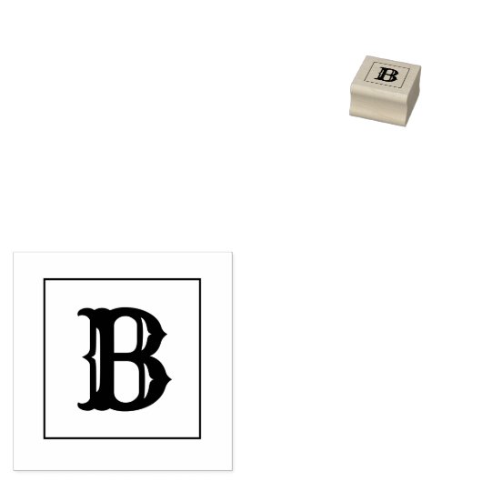 Letter B 1 inch rubberen stempel (Gestempeld)