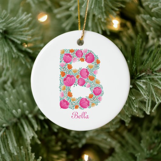 letter B aangepast keramisch ornament (Boom)