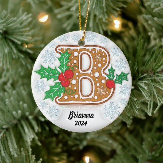 Letter B Aangepast kerstmonogram Ornament (Boom)