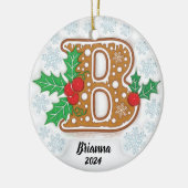 Letter B Aangepast kerstmonogram Ornament (Links)