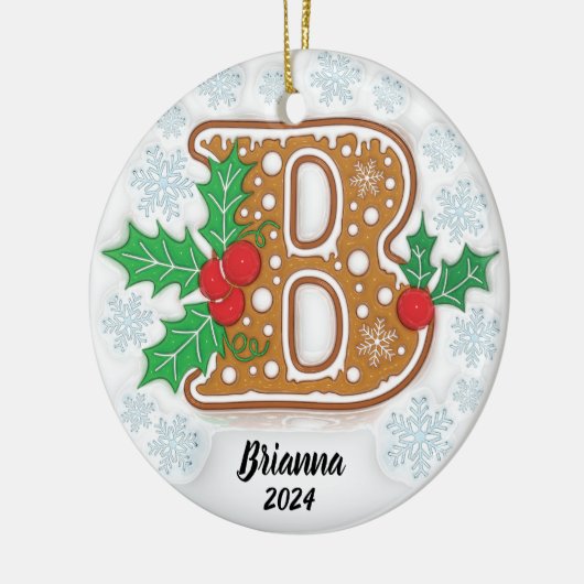 Letter B Aangepast kerstmonogram Ornament (Links)