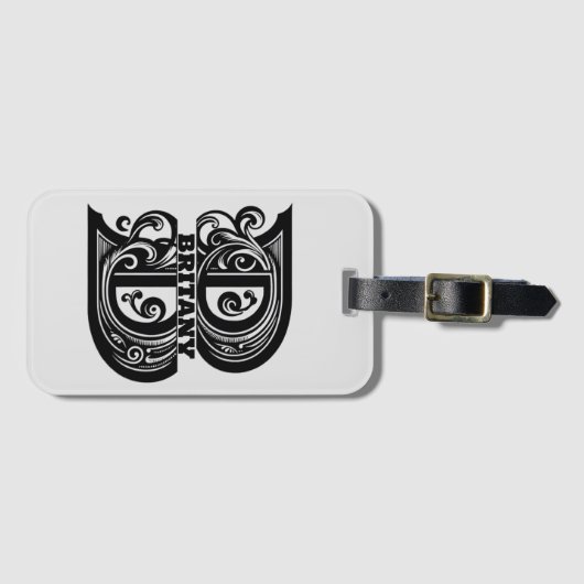 Letter B Aangepast monogram Bagagelabel (Voorkant (horizontaal))