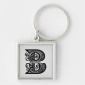 Letter B Aangepast monogram Sleutelhanger (Voorkant)