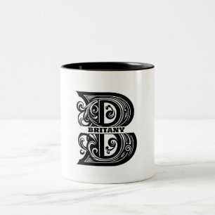 Letter B Aangepast monogram Tweekleurige Koffiemok