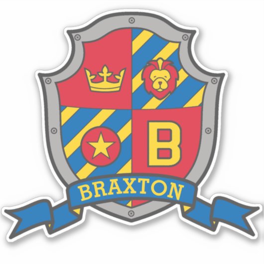 Letter B aangepaste naam Braxton leeuw ridders kui Sticker (Voorkant)