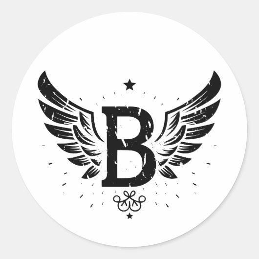 Letter B, alfabet B, cadeau Ronde Sticker (Voorkant)