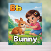 Letter B Alfabet Poster – B is voor Bunny – Schatt (Neutraal)