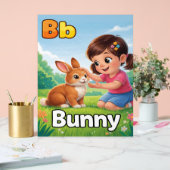 Letter B Alfabet Poster – B is voor Bunny – Schatt (Huwelijk)
