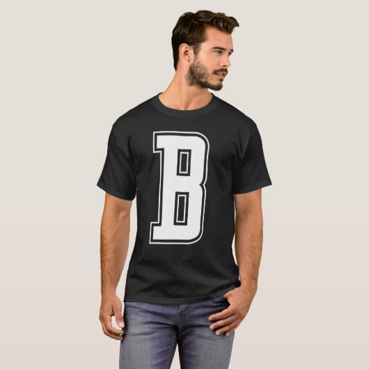 Letter B alfabet Vetgedrukte letters en namen Init T-shirt (Voorkant volledig)