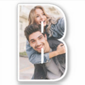 Letter B Alphabet & Photo Custom-Cut Vinyl Sticker (Voorkant)