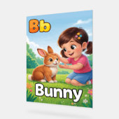 Letter B Alphabet Poster – B is for Bunny – Cute  (Hoek)