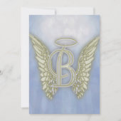 Letter B Angel Monogram Kaart (Voorkant)