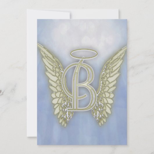 Letter B Angel Monogram Kaart (Voorkant)
