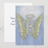 Letter B Angel Monogram Kaart (Voorkant / Achterkant)