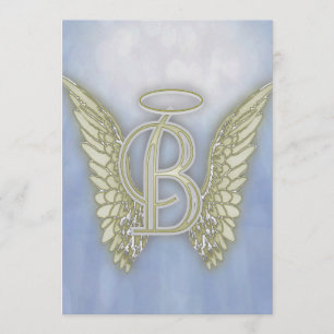 Letter B Angel Monogram Kaart