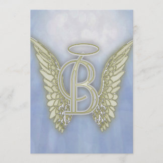 Letter B Angel Monogram Kaart