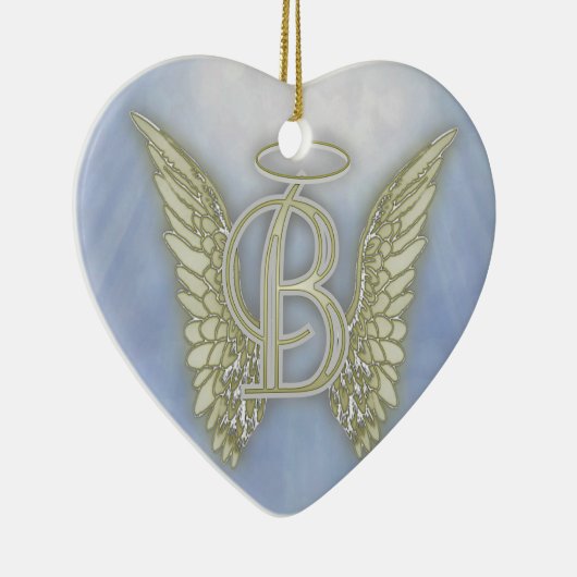 Letter B Angel Monogram Keramisch Ornament (Rechts)
