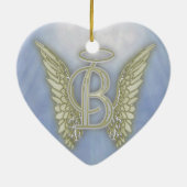 Letter B Angel Monogram Keramisch Ornament (Achterkant)