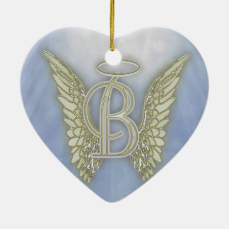 Letter B Angel Monogram Keramisch Ornament