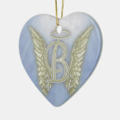 Letter B Angel Monogram Keramisch Ornament (Links)