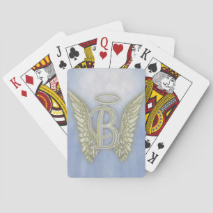Letter B Angel Monogram Pokerkaarten