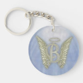 Letter B Angel Monogram Sleutelhanger (Voorkant)