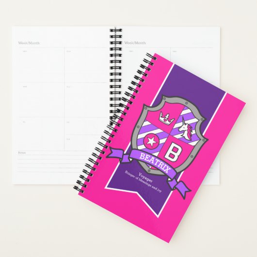 Letter B Beatrix naam betekent kuif roze Planner (Display)