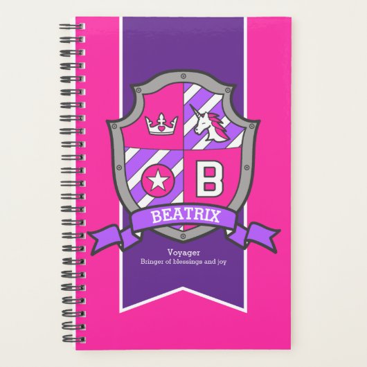 Letter B Beatrix naam betekent kuif roze Planner (Voorkant)