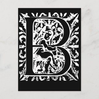 Letter B Black en White Monogram-kaarten Briefkaart