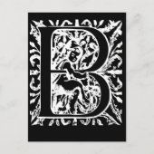 Letter B Black en White Monogram-kaarten Briefkaart (Voorkant)