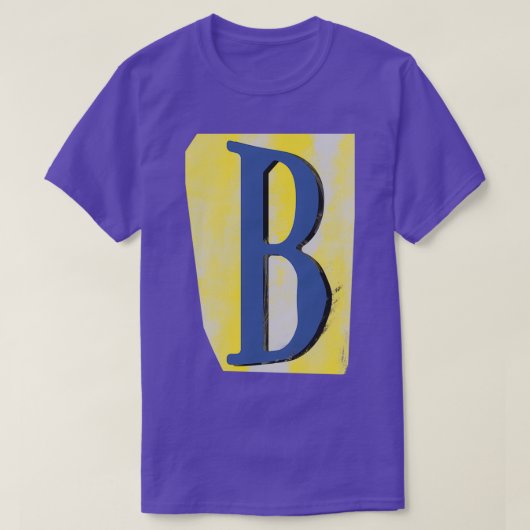 letter b: blauw en geel t-shirt (Design voorkant)