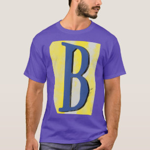 letter b: blauw en geel t-shirt
