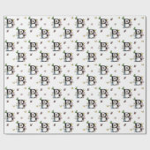 Letter B Bloemenschildering Vlinder Monogram Cadeaupapier (Vlak)