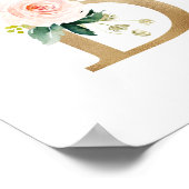 Letter B Blush Floral Monogram Faux Gold Foil Poster (Hoek)