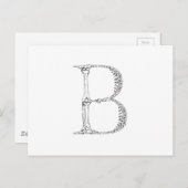 Letter B Bone Initiaal Briefkaart (Voorkant / Achterkant)
