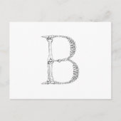 Letter B Bone Initiaal Briefkaart (Voorkant)