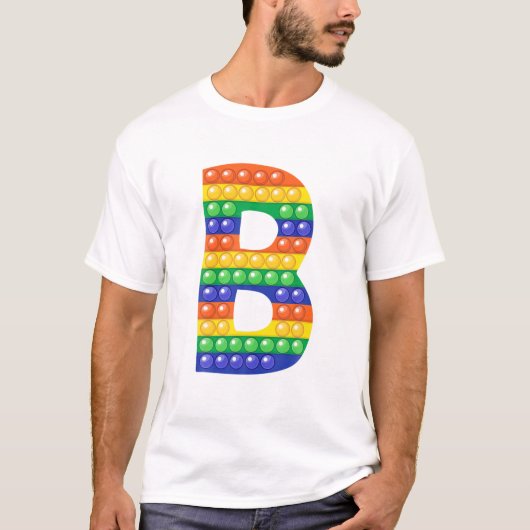 Letter B Capital Alphabet Fidget Pop It Funny Matc T-shirt (Voorkant)